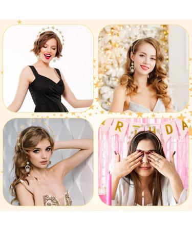 Amabro Halo Crown Stars Crystal Headband Goddess Crown Halo Headband with Sun Moon Earrings Glitter Rhinestone Tiara Hair Band Accessories for Women Boho Bridal Wedding Headpiece(Gold) - Buy Online on GoSupps.com