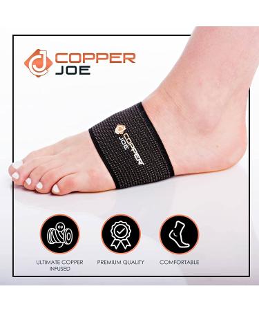 Copper Joe 4 Pack Foot Arch Support Compression Sleeves for Plantar Fasciitis Relief - Small/Medium (2 Pair) - Buy Online on GoSupps.com