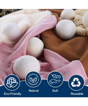 korvre 6Pcs Wool Dryer Balls- Premium Natural - Made with Wool That Replaces Dryer Sheets - Lint Remover Easy to Use 7cm - Buy Online on GoSupps.com