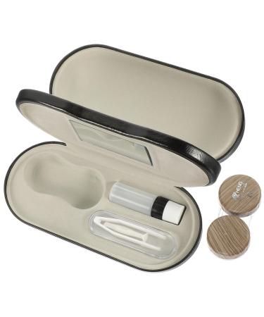 Zerodeko 2-in-1 Glasses Case Double Layer Storage Case with Mirror Tweezers and Applicator Double-Sided Portable As Shown 1