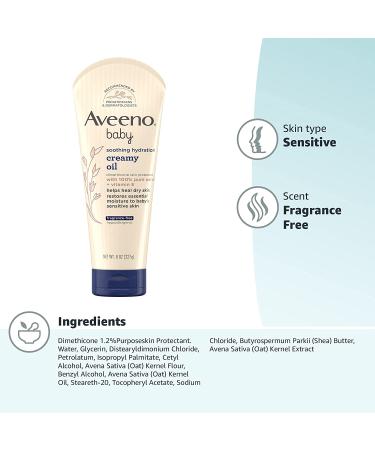 Aveeno Baby Soothing Hydration Creamy Oil - Fragrance Free, 8 oz (227 g) - Buy Online on GoSupps.com