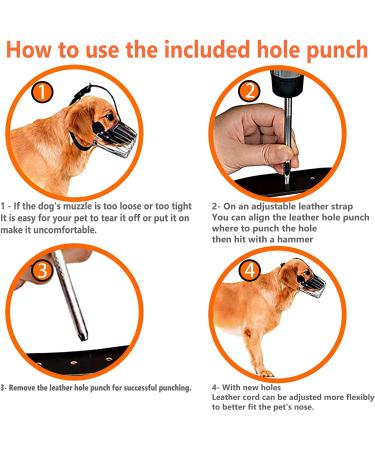 Metal Face Basket Dog Muzzle for Large & Medium Dogs | Breathable & Adjustable Leather Leash - Size M - Buy Online on GoSupps.com