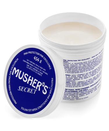 Musher's Secret Dog Paw Wax 454 g (16 oz) - Moisturizing Dog Paw Balm that Creates an Invisible Barrier That Protects and Heals Dry Cracked Paws - All-Natural with Vitamin E and Food-Grade Ingredients