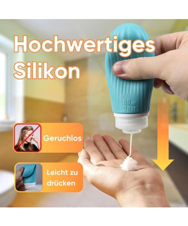 EVCGOX 89ml Silicone Travel Bottles Set - 4 Leak-Proof Organizers for Shampoo & Cosmetics - Yellow Travel Containers - Buy Online on GoSupps.com