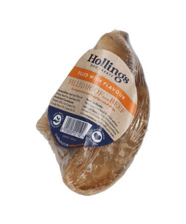 Hollings Filled Hoof with Beef Dog Treat 100% Natural Air Dried Long Lasting & Durable Cow Hoof Chew for Adult Dogs High in Protein (1 Pack) Beef 1 count (Pack of 1)