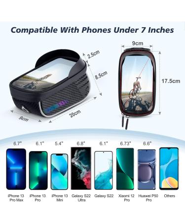 ROTTO Waterproof Bicycle Frame Bag | Top Tube Cell Phone Holder with Rain Cover - Black V1 - Buy Online on GoSupps.com