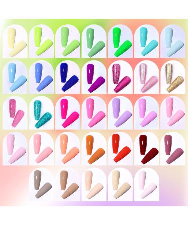 BORN PRETTY 39PCS Neon Gel Nail Polish Kit - Summer Candy Colors, Nude Pink, Yellow, Green, Blue Glitter - Nail Art Gifts Collection - Buy Online on GoSupps.com