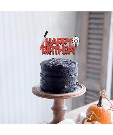 Blumomon 1 Pack Horror Movie Happy Birthday Cake Topper Glitter Halloween Killer Birthday Cake Pick for Bloody Horror Movie Theme Birthday Baby Shower Party Cake Decorations Supplies Killer -1-1 - Buy Online on GoSupps.com