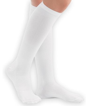 Collections Etc Men's Compression Trouser Socks - White Medium (15-20 mmHg) - Made in the USA - Buy Online on GoSupps.com