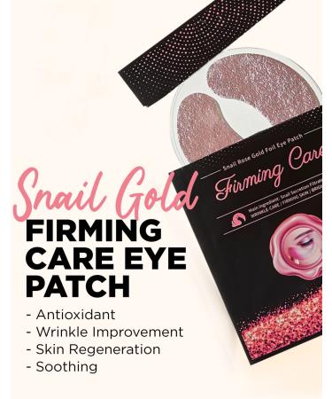 YURICOS Snail Rose Gold Under Eye Mask - 20 Pairs for Dark Circles, Puffiness, Wrinkles & Lines - Buy Online on GoSupps.com