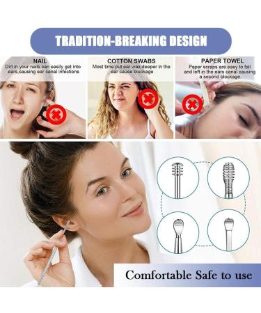 6 Pcs Stainless Steel Ear Pick Earwax Removal Kit - Blue | Spiral Design Canal Cleaner Tool Set - Buy Online on GoSupps.com