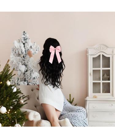 2 Pack Bow Hair Clips Black Hair Bows for Women Girls Large Bow Clips Hair Barrette Hair Accessories(Black Pink) - Buy Online on GoSupps.com