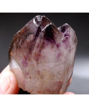 114g Natural Smoke Purple Elestial Amethyst Quartz Crystal Specimen+Rutilated ningxiao - Buy Online on GoSupps.com