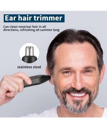Nose Hair Trimmer for Men & Women | Multi-Functional Eyebrow & Ear Trimmer Set | Detachable Water-Washable & USB-C Fast Charging - Black - Buy Online on GoSupps.com