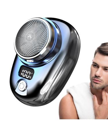 Pocket Size Shaver - Metal Pocket Electric Shaver | Portable Electric Shaver with Battery Display Washable Electric Shaver with Travel Case Fast Charging for IDAL Gift Silver B:sq026 Shaver Gradient Blue