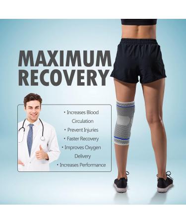 Professional Knee Brace Compression Sleeve - Medical Grade Support for Meniscus Tear & Arthritis Relief - N2/Grey - Buy Online on GoSupps.com