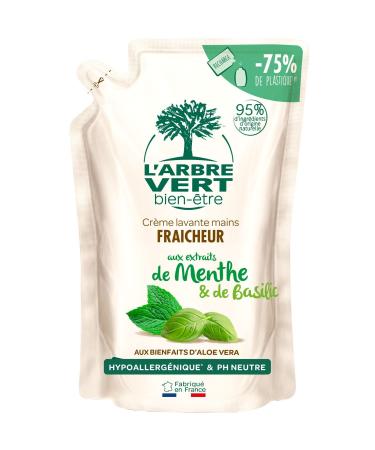 L'Arbre Vert L'arbre vert Bien- tre Refill Hand Wash Cream Mint Basil Organic with the Benefits of Organic Aloe Vera/Organic Mint Extracts/Organic Basil - Pack of 6