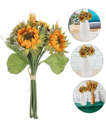 Zerodeko Flower Arrangement Supplies Vintage Small Mirror Round Decor for Home Bulldog Figurine Bridal Bouquets Small Rope Basket Round Wooden Wall Decor Boho Props Sunflower - Buy Online on GoSupps.com