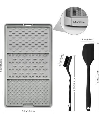 Coomazy Leak Mat for Dogs - Silicone Spatula & Brush Included | Slow Feeder Dog Accessories for Swimming | Gray (15x25cm) - Buy Online on GoSupps.com