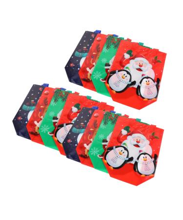 LALAFINA 12pcs Christmas Non-woven Candy Wrapping Bag Christmas Bags Candy Pouch Lamination Storage Bag