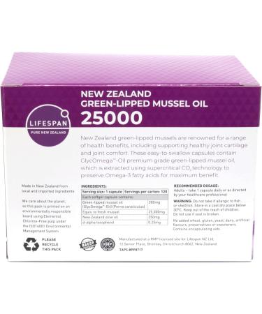 Lifespan Ultra-Flex 25000 Green Lipped Mussel Oil (120 Capsules) - 2 Pack - Buy Online on GoSupps.com