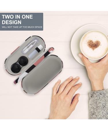 Healifty Lens Case and Glasses Case - 2 in 1 Double Sided Eye Case with Built-in Mirror Tweezer and Solution Bottle - Portable Lens Storage Box for Travel - Buy Online on GoSupps.com
