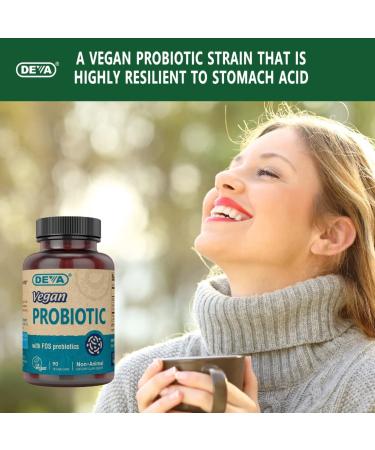Deva Vegan Probiotic with FOS Prebiotic - 90 Vegan Capsules for Digestive Health - Buy Online on GoSupps.com