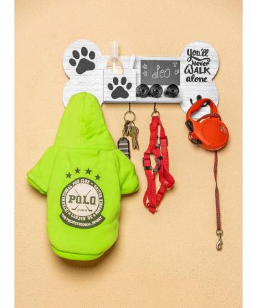 Emotiset Wooden Dog & Pet Accessories Coat Rack - Customizable with Chalkboard in Vintage White | International Shipping Available - Buy Online on GoSupps.com