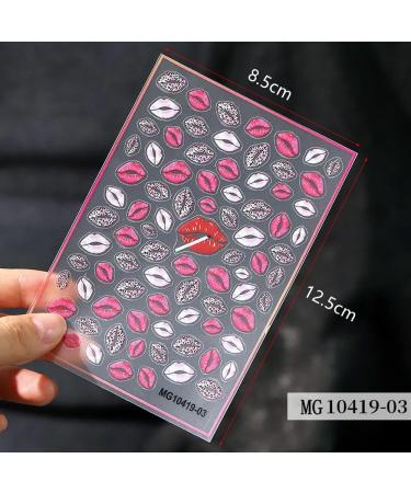 DIY Nail Decorations Manicure Lovely Red Lips Nail Art Stickers Nail Decals Self-Adhesive - Buy Online on GoSupps.com