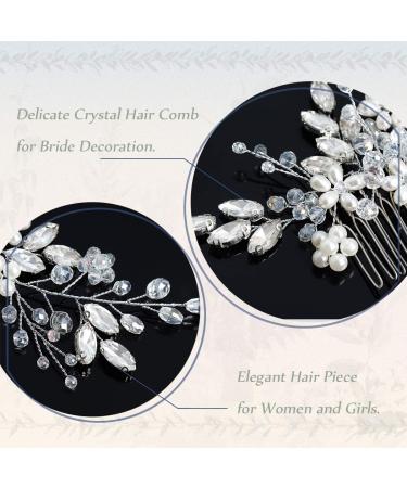 Jakawin Bride Wedding Hair Comb HC034 - Silver Bridal Hair Accessories for Women and Girls - Buy Online on GoSupps.com
