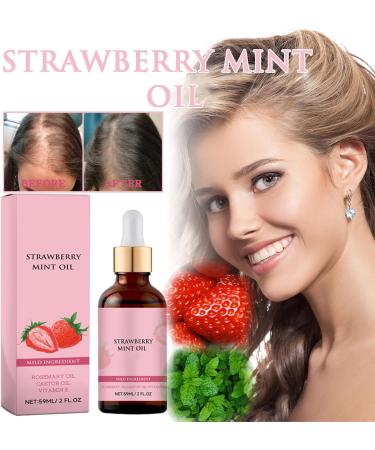 Strawberry Mint Oil Natural Rosemary Essential Oil for Hair Strawberry Mint Hair Oil Hair Serum for Fine and Damaged Hair (1pc) - Buy Online on GoSupps.com