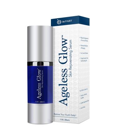 BioTrust Ageless Glow Anti Aging Moisturizer  Skin Brightening Serum with Vitamin C and Hyaluronic Acid  Plant-Based  Naturally Derived Facial Serum (1 fl oz.)