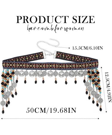 Kisshine Boho Head Chain Silver Coins Headband Bridal Tassel Headpiece Hairband Festival Hair Accessories for Women and Girls - Buy Online on GoSupps.com