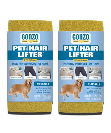 Gonzo Pet Hair Remover - 2 Pack - Lift and Remove Dog, Cat and Other Pet Hair from Furniture, Carpet, Bedding and Clothing - Buy Online on GoSupps.com