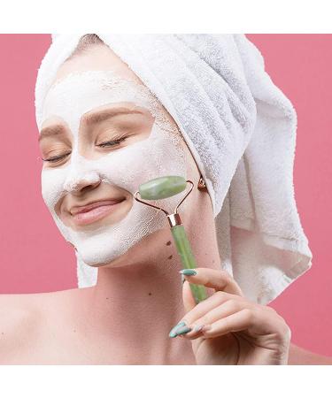 Jade Roller and Gua Sha Set for Beauty Facial Massage - Natural Dark Green Jade Stone - Anti-Wrinkles Treatment - Buy Online on GoSupps.com