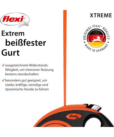 Flexi Retractable Xtreme Tape Leash - Orange | Durable & Lightweight | Size S - International Shipping - Buy Online on GoSupps.com