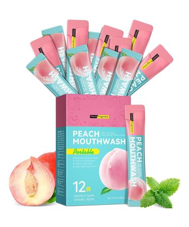 Mouthwash Lot de 20 rince-bouche jetables et portables pour une haleine fra che prot ge les dents et nettoie la bouche pratique pour les d placements (p che)