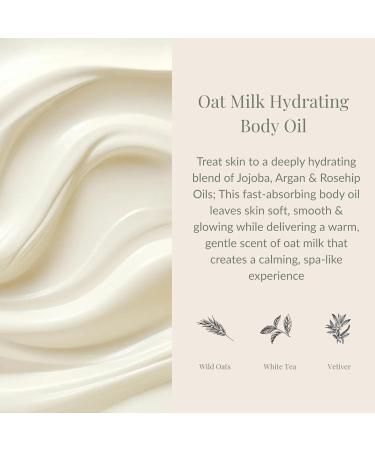 Archipelago Botanicals Oat Milk Hydrating Body Oil Lightweight Jojoba Argan & Rosehip Oils for Dry or Sensitive Skin Wild Oats & Vetiver Aroma 3.4 fl oz - Buy Online on GoSupps.com