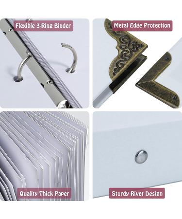 Vienrose 8.5x11 Inch Hardcover Photo Album Scrapbook with DIY Kit - 60 Pages, Ideal for Anniversary, Wedding, Friends & Kids - White Paper, 3 Rings - Unique Gift Idea - Buy Online on GoSupps.com