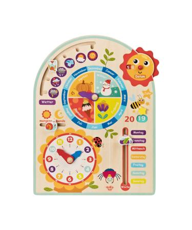 Tooky Toy Calendar Clock Year Clock - Children's Learning Clock - Wooden Toy Learning Toy - Clock - Seasons - Weather made of wood - Buy Online on GoSupps.com