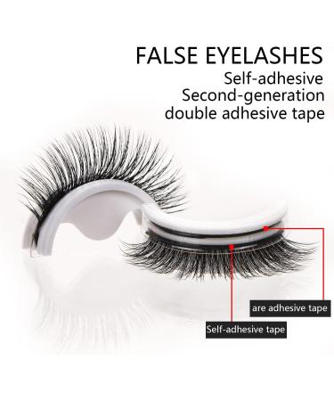 LALASTYLE Reusable Self Adhesive Eyelashes No Glue Needed Natural Long Thick Fake Eye Lashes for Daily Use Stable Waterproof and Easy to Put On (3 Pairs ) - Buy Online on GoSupps.com