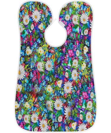 Beard Bib Apron Hair Catcher for Men | Non-Stick Waterproof Grooming Cape - Stylish Daisy & Butterfly Design - Buy Online on GoSupps.com