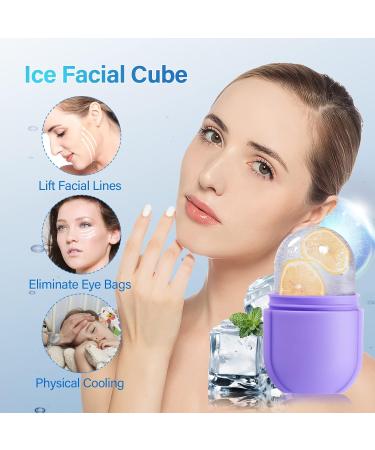 Buy Ice Roller for Face & Eye - Beauty Skin Care Kit for Glowing Skin Reducing Fine Lines Shrinking Pores & Acne - Purple - Buy Online on GoSupps.com