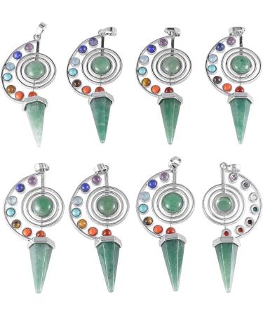 Kyeygwo 7 Chakras Hexagonal Pendant Necklace - Healing Stone Jewelry for Men & Women with Green Aventurine - Buy Online on GoSupps.com