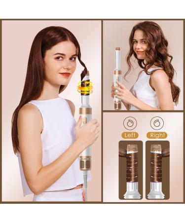 7-in-1 Hair Dryer Brush | 110 000 RPM Ionic Hot Air & Curler Styler | Professional Travel Hair Tool in White Gold - Buy Online on GoSupps.com