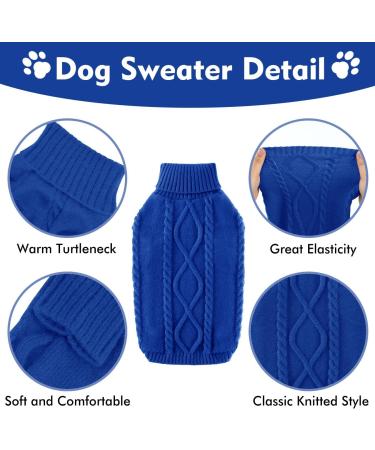 Alagirls Classic Dog Sweater - Warm Turtleneck Puppy & Cat Clothing | Winter Halloween Christmas Outfits | Royal Blue XXL - Buy Online on GoSupps.com