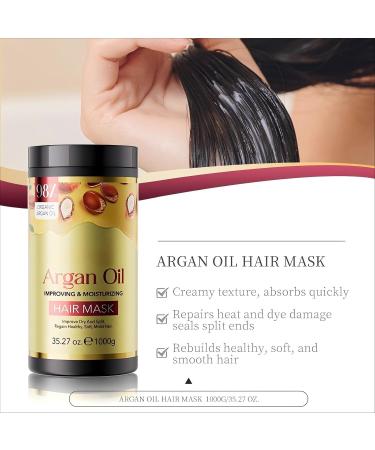 Argan oil hair mask conditioner with 3 shower caps hair mask intensive repair and shine for damaged hair with organic argan oil for silky softness - Buy Online on GoSupps.com