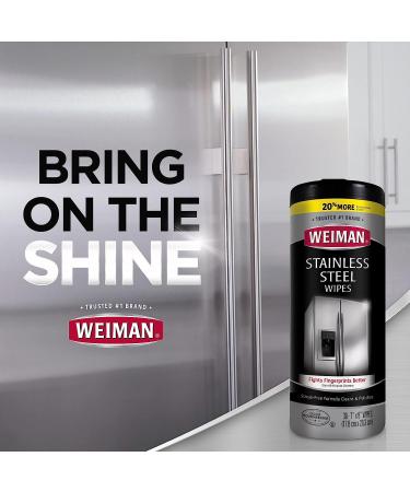 Weiman Stainless Steel Cleaner Kit - Fingerprint Resistant - Removes Residue, Water Marks, and Grease - Ideal for Appliances like Refrigerators, Dishwashers, Ovens, and Grills - Buy Online on GoSupps.com