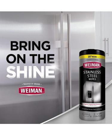 Weiman Stainless Steel Wipes - 30 Count (Pack of 3) | Premium Cleaning for Kitchen & Appliances - International Shipping Available - Buy Online on GoSupps.com