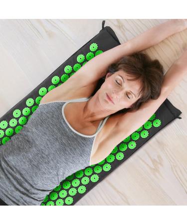 AkuPressmatte Acupressure Set - Black Needle Mat & Pillow for Pain Relief | International Shipping - Buy Online on GoSupps.com